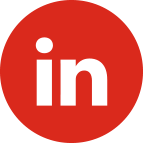 LinkedIn Icon in a red circle