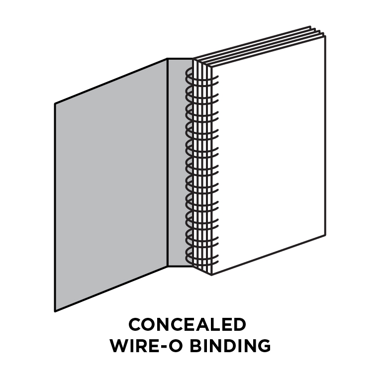 Concealed wire-O binding